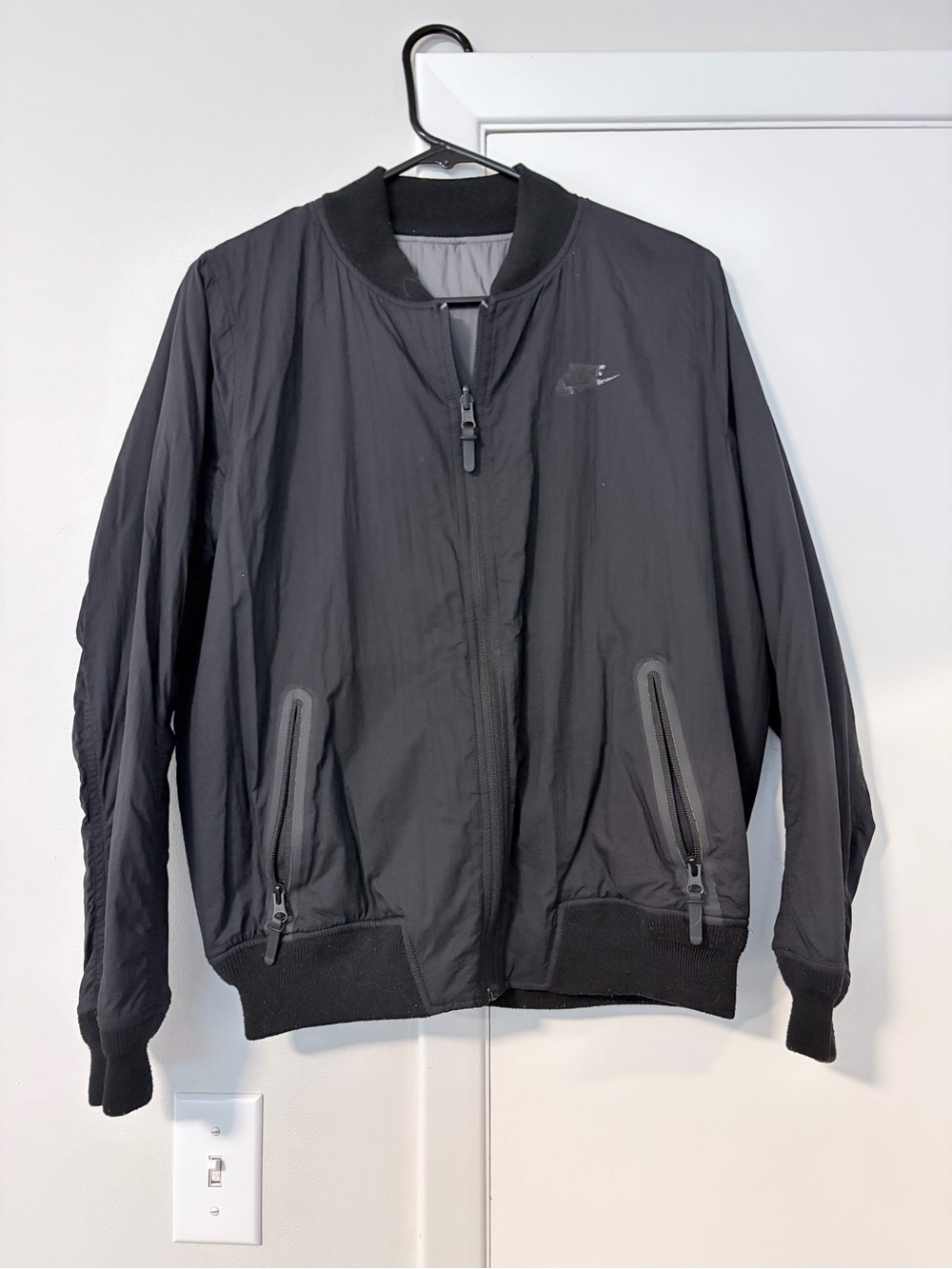Nike Black Women’s Bomber Jacket with Zip Pockets